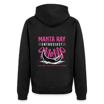 Passionnée de raies manta Maman L’idole Biologie marine - Veste à capuche bio Premium Unisexe - noir - Dos - Nico (187cm)