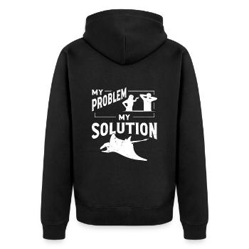 Manta Ray Enthusiast My Problem My Pictogram Dad - Unisex Premium Organic Zip Hoodie - black - Back - Nico (187cm)