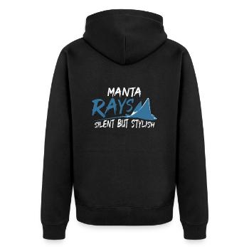 Manta Rays Silent But Stylish Marine Life Swimmer - Unisex Premium Bio Zip Hoodie - Schwarz - Hinten - Nico (187cm)