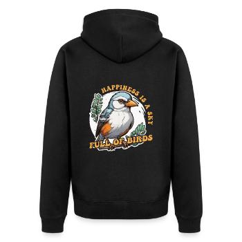 Bird Enthusiast Happiness Is A Sky Ornithologist - Unisex Premium Organic Zip Hoodie - black - Back - Nico (187cm)