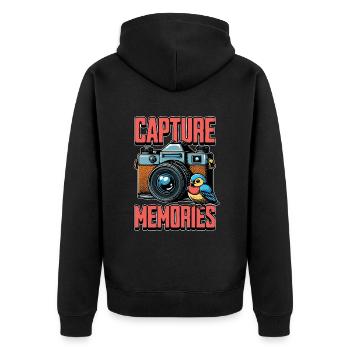 Bird Photography Capture Memories Bird Keeping - Unisex Premium Bio Zip Hoodie - Schwarz - Hinten - Nico (187cm)