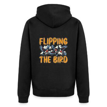 Bird Photography Flipping The Bird Ornithologist - Unisex Premium Organic Zip Hoodie - black - Back - Nico (187cm)