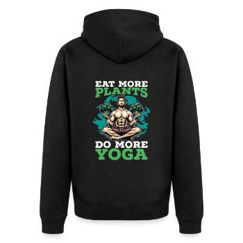 Vegetarian Eat More Plants Loves Vegan Lifestyle - Unisex Premium Bio Zip Hoodie - Schwarz - Hinten - Nico (187cm)