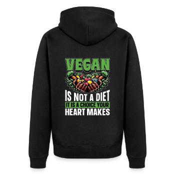 Vegetarian Vegan Is Not A Diet It Is Animal Lover - Unisex Premium Organic Zip Hoodie - black - Back - Nico (187cm)