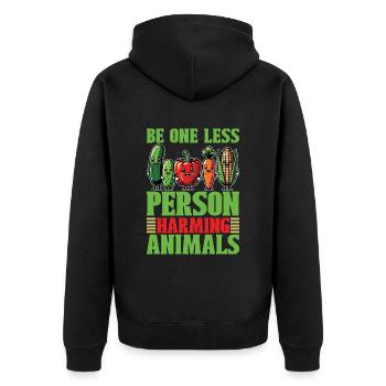 Vegetarian Be One Less Person Veganism Vegetarians - Unisex Premium Bio Zip Hoodie - Schwarz - Hinten - Nico (187cm)