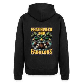 Canard colvert à plumes et oiseau d’eau fabuleux - Veste à capuche bio Premium Unisexe - noir - Dos - Nico (187cm)