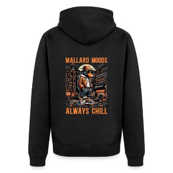 Mallard Moods Toujours Chill Water Bird Mallard Duck - Veste à capuche bio Premium Unisexe - noir - Dos - Nico (187cm)