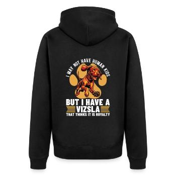 Vizsla Je n’ai peut-être pas d’enfants humains mais un amoureux des animaux - Veste à capuche bio Premium Unisexe - noir - Dos - Nico (187cm)
