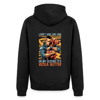 Vizsla Je n’ai pas de poils de chien Propriétaire d’animal Éleveur de chiens - Veste à capuche bio Premium Unisexe - noir - Dos - Nico (187cm)