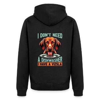 Vizsla Je n’ai pas besoin d’un lave-vaisselle J’ai Vizsla Dog - Veste à capuche bio Premium Unisexe - noir - Dos - Nico (187cm)
