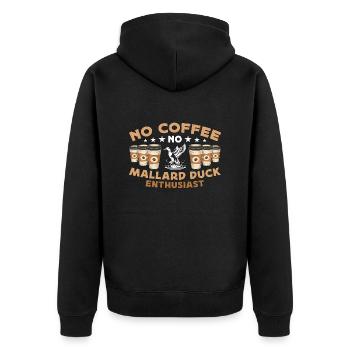 Mallard Duck No Coffee No Duck Hunter Coffee Lover - Unisex Premium Bio Zip Hoodie - Schwarz - Hinten - Nico (187cm)