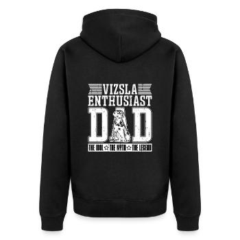 Vizsla Enthousiaste Papa L’Idole Le Mythe Propriétaire de Chien - Veste à capuche bio Premium Unisexe - noir - Dos - Nico (187cm)