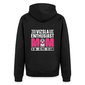 Vizsla Enthousiaste Maman L’idole Le mythe Propriétaire d’animaux de compagnie - Veste à capuche bio Premium Unisexe - noir - Dos - Nico (187cm)