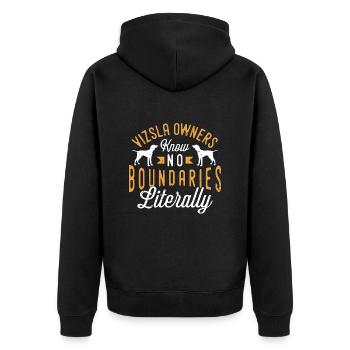 Vizsla Owners Know No Boundaries Animal Lover - Unisex Premium Organic Zip Hoodie - black - Back - Nico (187cm)