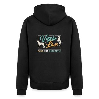 Vizsla Love Pure Et Énergique Propriétaire D’animaux Amoureux Des Chiens - Veste à capuche bio Premium Unisexe - noir - Dos - Nico (187cm)