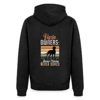 Vizsla Owners Always Chasing Pet Owner Vizsla Dog - Unisex Premium Organic Zip Hoodie - black - Back - Nico (187cm)