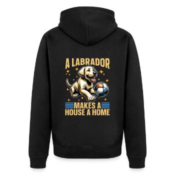 Labrador Retriever Un labrador fait propriétaire d’animal de compagnie - Veste à capuche bio Premium Unisexe - noir - Dos - Nico (187cm)