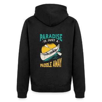 Le paradis du canoë n’est qu’à une pagaie de la navigation de plaisance - Veste à capuche bio Premium Unisexe - noir - Dos - Nico (187cm)