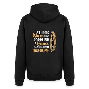 Canoeing Studies Show That Paddling Loves Boating - Unisex Premium Organic Zip Hoodie - black - Back - Nico (187cm)