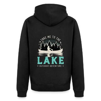 Canoë Emmène-moi au lac Kayak en plein air Rameur - Veste à capuche bio Premium Unisexe - noir - Dos - Nico (187cm)