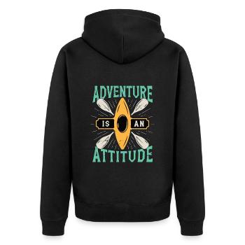 L’aventure en canoë est une attitude de canoë-kayakiste rameur - Veste à capuche bio Premium Unisexe - noir - Dos - Nico (187cm)