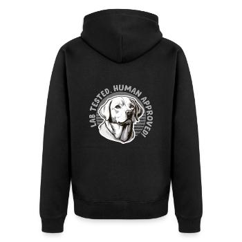 Labrador Retriever Lab Tested Human Animal Lover - Unisex Premium Organic Zip Hoodie - black - Back - Nico (187cm)