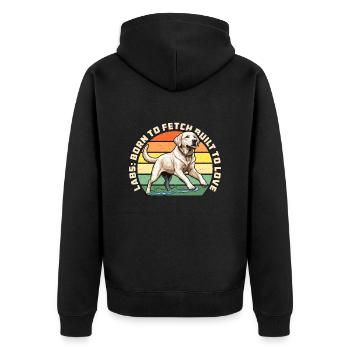 Labrador Retriever Labs Born To Fetch Sports canins - Veste à capuche bio Premium Unisexe - noir - Dos - Nico (187cm)