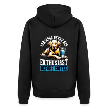 Passionné de Labrador Retriever avant éleveur de chiens - Veste à capuche bio Premium Unisexe - noir - Dos - Nico (187cm)