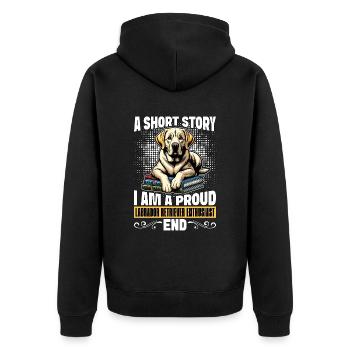 Labrador Retriever A Short Story I Am A Dog Owner - Unisex Premium Bio Zip Hoodie - Schwarz - Hinten - Nico (187cm)