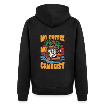 Canoë Pas de café Pas de navigation de plaisance Rameur Amateur de café - Veste à capuche bio Premium Unisexe - noir - Dos - Nico (187cm)