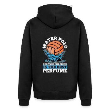 Water Polo Because Chlorine Is The Best Swimmer - Unisex Premium Organic Zip Hoodie - black - Back - Nico (187cm)