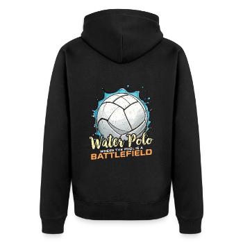 Water Polo Where The Pool Is A Team Sport Diving - Unisex Premium Organic Zip Hoodie - black - Back - Nico (187cm)