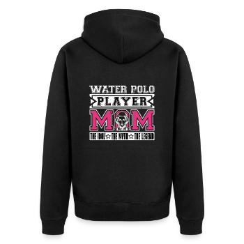 Water Polo Player Mom The Idol Loves Swimming - Unisex Premium Organic Zip Hoodie - black - Back - Nico (187cm)