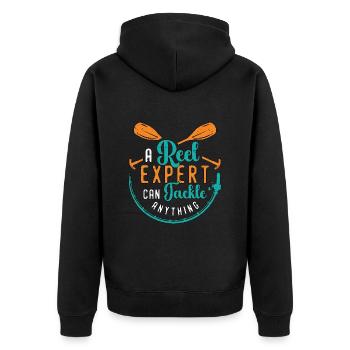 Kayak Fishing A Reel Expert Can Tackle Fisherman - Unisex Premium Organic Zip Hoodie - black - Back - Nico (187cm)