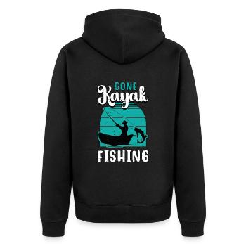 Gone Kayak Fishing Loves Canoeing Kayak Fisher - Unisex Premium Bio Zip Hoodie - Schwarz - Hinten - Nico (187cm)