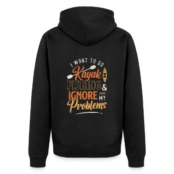 Pêche en kayak Je veux aller à la pêche en kayak Nautisme - Veste à capuche bio Premium Unisexe - noir - Dos - Nico (187cm)