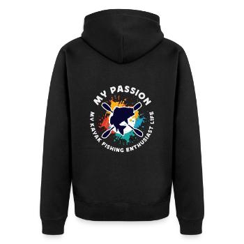 Pêche en kayak Ma passion Mon amateur de canoë - Veste à capuche bio Premium Unisexe - noir - Dos - Nico (187cm)