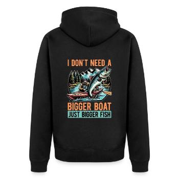 Pêche en kayak Je n’ai pas besoin d’un bateau plus grand pour pagayer - Veste à capuche bio Premium Unisexe - noir - Dos - Nico (187cm)