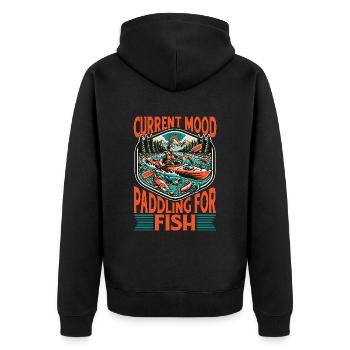 Kayak Fishing Current Mood Paddling Loves Boating - Unisex Premium Bio Zip Hoodie - Schwarz - Hinten - Nico (187cm)