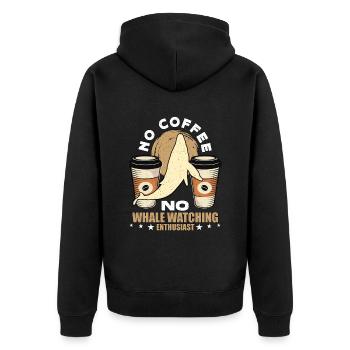 Observation des baleines Pas de café Pas de voile Amateur de café - Veste à capuche bio Premium Unisexe - noir - Dos - Nico (187cm)