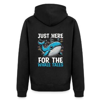 Whale Watching Just Here For Marine Animal Sailing - Unisex Premium Organic Zip Hoodie - black - Back - Nico (187cm)