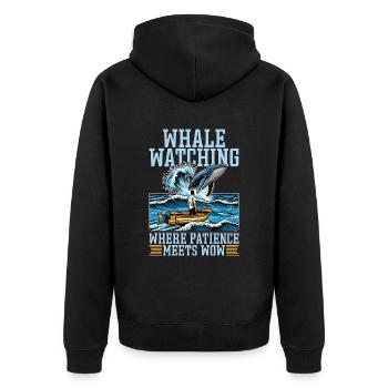 Observation des baleines : là où la patience rencontre les animaux marins - Veste à capuche bio Premium Unisexe - noir - Dos - Nico (187cm)