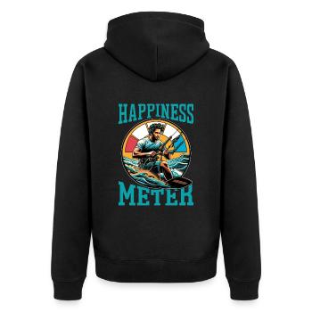 Kiteboarding Happiness Meter Water Sports Surfing - Unisex Premium Bio Zip Hoodie - Schwarz - Hinten - Nico (187cm)