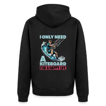 Kiteboarding I Only Need A Kiteboarding Surfing - Unisex Premium Bio Zip Hoodie - Schwarz - Hinten - Nico (187cm)