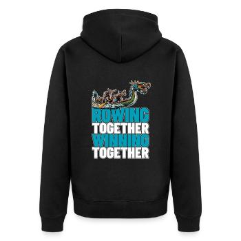 Dragon Boating Rowing Together Winning Paddling - Unisex Premium Bio Zip Hoodie - Schwarz - Hinten - Nico (187cm)