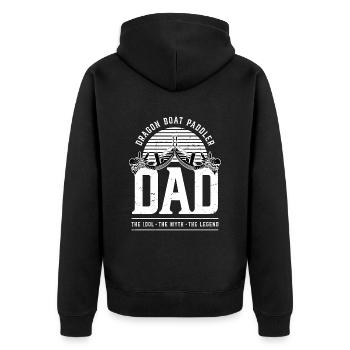Dragon Boat Paddler Dad The Idol Loves Paddling - Unisex Premium Bio Zip Hoodie - Schwarz - Hinten - Nico (187cm)