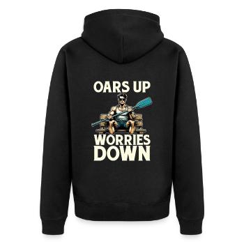 Eau Aviron Rames Monter Soucis Descendre Sports nautiques - Veste à capuche bio Premium Unisexe - noir - Dos - Nico (187cm)