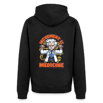 Physical Therapist Movement Is Healthcare Worker - Unisex Premium Bio Zip Hoodie - Schwarz - Hinten - Nico (187cm)