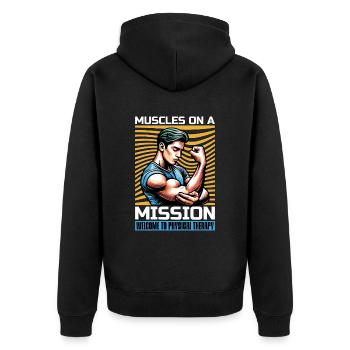 Physical Therapist Muscles An A Healthcare Worker - Unisex Premium Organic Zip Hoodie - black - Back - Nico (187cm)