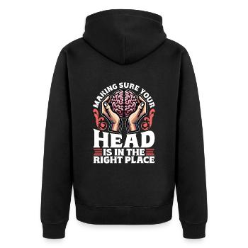 Neurosurgeon Making Sure Your Head Neurologist - Unisex Premium Organic Zip Hoodie - black - Back - Nico (187cm)